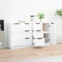 Aparadores 2 uds madera contrachapada blanco brillo 60x30x70 cm de vidaXL, Aparadores - Ref: Foro24-3115792, Precio: 172,05 €...