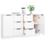 Aparadores 2 uds madera contrachapada blanco brillo 60x30x70 cm de vidaXL, Aparadores - Ref: Foro24-3115792, Precio: 172,05 €...
