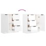 Aparadores 2 uds madera contrachapada blanco brillo 60x30x70 cm de vidaXL, Aparadores - Ref: Foro24-3115792, Precio: 172,05 €...
