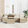 Conjunto de sofá de jardín 6 pcs Beige ratán sintético en Sofás de exterior | Comprar online en Foru.es