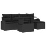 Conjunto de sofá de jardín 6 pcs Negro ratán sintético en Sofás de exterior | Comprar online en Foru.es