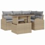 Conjunto de sofá de jardín 5 pcs Beige ratán sintético en Sofás de exterior | Comprar online en Foru.es