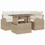 Conjunto de sofá de jardín 5 pcs Beige ratán sintético en Sofás de exterior | Comprar online en Foru.es