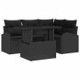 Conjunto de sofá de jardín con cojín 5 pcs Negro Poliratán en Sofás de exterior | Comprar online en Foru.es