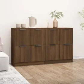 Sideboards 2 pcs brown oak plywood 60x30x70 cm by vidaXL, Sideboards - Ref: Foro24-3115811, Price: 122,36 €, Discount: %