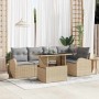 Conjunto de sofá de jardín 6 pcs Beige y Gris Claro en Sofás de exterior | Comprar online en Foru.es