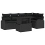 Conjunto de sofá de jardín 6 pcs Negro ratán sintético en Sofás de exterior | Comprar online en Foru.es