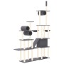 Rascador para gatos con postes de sisal gris oscuro 279 cm de vidaXL, Mobiliario para gatos - Ref: Foro24-171617, Precio: 128...