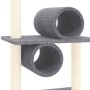 Rascador para gatos con postes de sisal gris oscuro 279 cm de vidaXL, Mobiliario para gatos - Ref: Foro24-171617, Precio: 128...