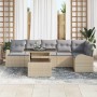 Conjunto de sofá de jardín con cojín 7 pcs beige y gris claro en Sofás de exterior | Comprar online en Foru.es