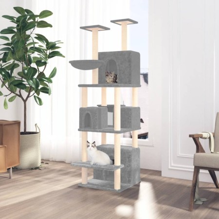 Rascador para gatos con postes de sisal gris claro 180 cm de vidaXL, Mobiliario para gatos - Ref: Foro24-171601, Precio: 99,5...