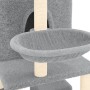 Rascador para gatos con postes de sisal gris claro 180 cm de vidaXL, Mobiliario para gatos - Ref: Foro24-171601, Precio: 99,5...