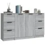 Aparadores 3 piezas madera contrachapada gris Sonoma de vidaXL, Aparadores - Ref: Foro24-3115842, Precio: 151,17 €, Descuento: %