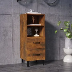 Aparador madera contrachapada roble ahumado 34,5x34x90 cm de vidaXL, Aparadores - Ref: Foro24-817417, Precio: 53,70 €, Descue...