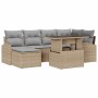 Conjunto de sofá de jardín con cojín 7 pcs beige y gris claro en Sofás de exterior | Comprar online en Foru.es