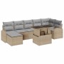Conjunto de sofá de jardín con cojín 8 pcs beige y gris claro en Sofás de exterior | Comprar online en Foru.es