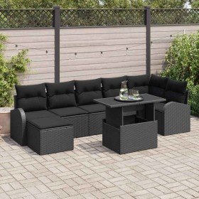 Conjunto de sofá de jardín con cojín 8 pcs Negro en Sofás de exterior | Comprar online en Foru.es