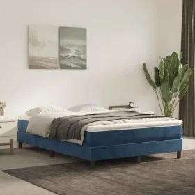 Colchón muelles ensacados terciopelo azul oscuro 140x200x20 cm de vidaXL, Colchones - Ref: Foro24-347812, Precio: 198,67 €, D...