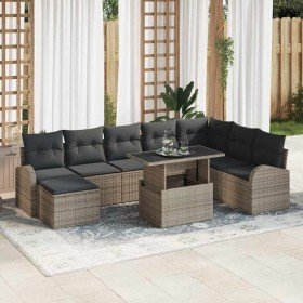 Conjunto de sofá de jardín con cojín 9 pcs Gris en Sofás de exterior | Comprar online en Foru.es