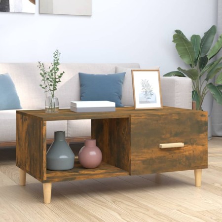 Mesa de centro madera contrachapada roble ahumado 89,5x50x40 cm de vidaXL, Mesas de centro - Ref: Foro24-817513, Precio: 48,6...