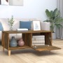 Mesa de centro madera contrachapada roble ahumado 89,5x50x40 cm de vidaXL, Mesas de centro - Ref: Foro24-817513, Precio: 48,6...