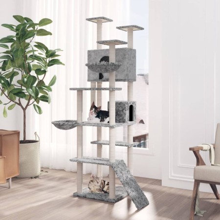 Rascador para gatos con postes de sisal gris claro 191 cm de vidaXL, Mobiliario para gatos - Ref: Foro24-171595, Precio: 100,...