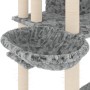 Rascador para gatos con postes de sisal gris claro 191 cm de vidaXL, Mobiliario para gatos - Ref: Foro24-171595, Precio: 100,...