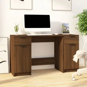 Oak brown plywood desk with side cabinet by vidaXL, Desks - Ref: Foro24-3115915, Price: 155,75 €, Discount: %
