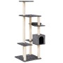 Rascador para gatos con postes de sisal gris oscuro 142 cm de vidaXL, Mobiliario para gatos - Ref: Foro24-171593, Precio: 55,...