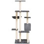 Rascador para gatos con postes de sisal gris oscuro 142 cm de vidaXL, Mobiliario para gatos - Ref: Foro24-171593, Precio: 55,...