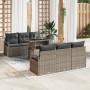 Conjunto de sofá de jardín 7 pcs Gris ratán sintético en Sofás de exterior | Comprar online en Foru.es