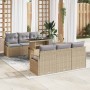 Conjunto de sofá de jardín 7 pcs Beige y Gris Claro en Sofás de exterior | Comprar online en Foru.es
