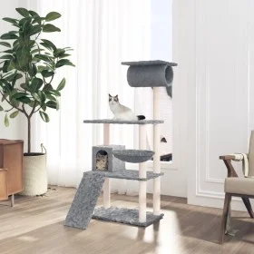 Rascador para gatos con postes de sisal gris claro 131 cm de vidaXL, Mobiliario para gatos - Ref: Foro24-171604, Precio: 60,5...