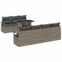 Conjunto de sofá de jardín 8 pcs Gris ratán sintético en Sofás de exterior | Comprar online en Foru.es