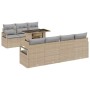 Conjunto de sofá de jardín con cojín 8 pcs Beige y gris claro en Sofás de exterior | Comprar online en Foru.es