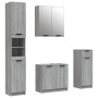 Set de armario de baño 4 pzas madera contrachapada gris sonoma de vidaXL, Muebles de baño - Ref: Foro24-3115890, Precio: 261,...