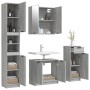 Set de armario de baño 4 pzas madera contrachapada gris sonoma de vidaXL, Muebles de baño - Ref: Foro24-3115890, Precio: 261,...