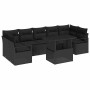 Conjunto de sofá de jardín 8 pcs Negro ratán sintético en Sofás de exterior | Comprar online en Foru.es