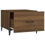 Mesa de centro con patas de metal marrón roble 50x50x40 cm de vidaXL, Mesas de centro - Ref: Foro24-817541, Precio: 36,91 €, ...