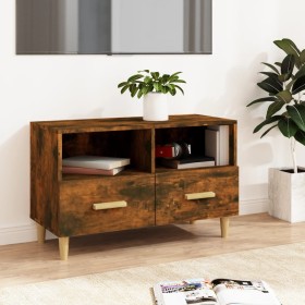 Mueble para TV madera contrachapada roble ahumado 80x36x50 cm de vidaXL, Muebles TV - Ref: Foro24-817489, Precio: 47,29 €, De...