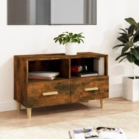 Smoked oak plywood TV cabinet 80x36x50 cm by vidaXL, TV Furniture - Ref: Foro24-817489, Price: 46,90 €, Discount: %