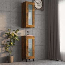 Armario de pared colgante roble ahumado 34,5x34x90 cm de vidaXL, Aparadores - Ref: Foro24-817447, Precio: 52,55 €, Descuento: %