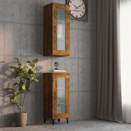 Armario de pared colgante roble ahumado 34,5x34x90 cm de vidaXL, Aparadores - Ref: Foro24-817447, Precio: 52,55 €, Descuento: %