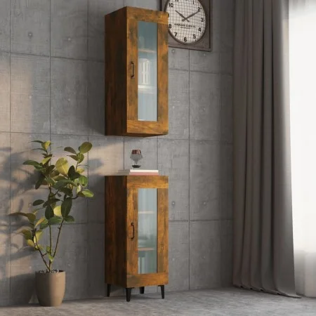 Smoked oak hanging wall cabinet 34.5x34x90 cm by vidaXL, Sideboards - Ref: Foro24-817447, Price: 51,90 €, Discount: %
