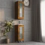 Smoked oak hanging wall cabinet 34.5x34x90 cm by vidaXL, Sideboards - Ref: Foro24-817447, Price: 51,90 €, Discount: %