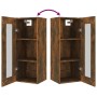 Armario de pared colgante roble ahumado 34,5x34x90 cm de vidaXL, Aparadores - Ref: Foro24-817447, Precio: 52,55 €, Descuento: %