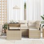 Conjunto de sofá de jardín 5 pcs beige y crema ratán sintético en Sofás de exterior | Comprar online en Foru.es