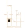 Rascador para gatos con postes de sisal color crema 279 cm de vidaXL, Mobiliario para gatos - Ref: Foro24-171615, Precio: 100...