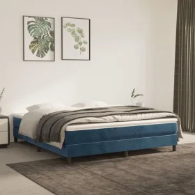 Colchón muelles ensacados terciopelo azul oscuro 180x200x20 cm de vidaXL, Colchones - Ref: Foro24-347852, Precio: 274,68 €, D...