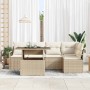 Conjunto de sofá de jardín 6 pcs Beige y Crema ratán sintético en Sofás de exterior | Comprar online en Foru.es